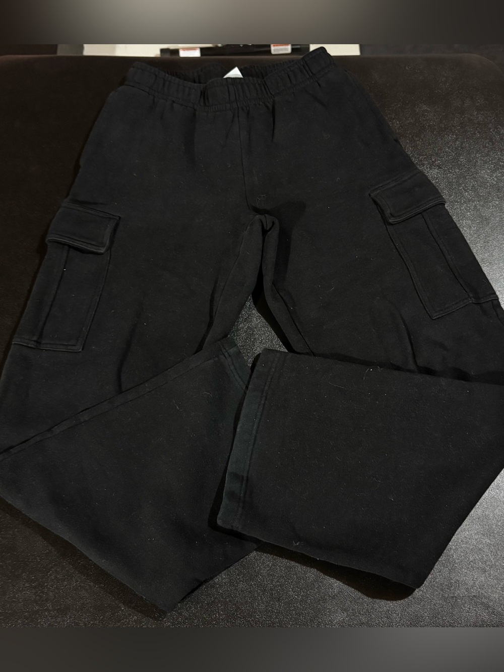 TNA Black Men's Cargo Sweatpants with Flap Pockets